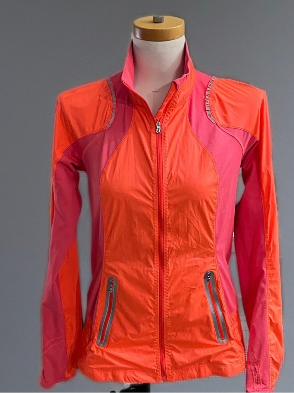 Lululemon Reflective Nothin but Run Pink Orange Lightweight Zip Jacket Running 6